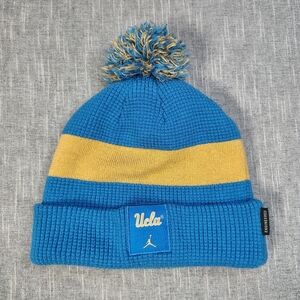 UCLA Bruins Jordan Brand Cuffed Waffle Knit Pom Beanie NCAA On Field‎